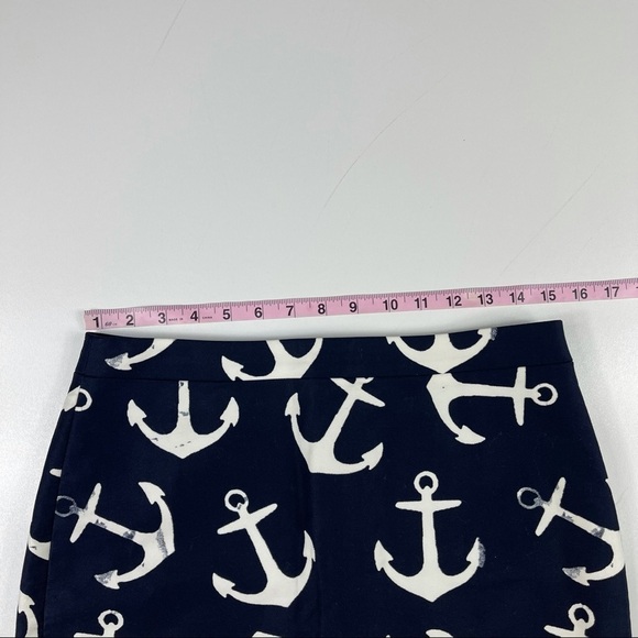 J.CREW Nautical Navy Anchor Print Mini Skirt Size 4 - Picture 8 of 10